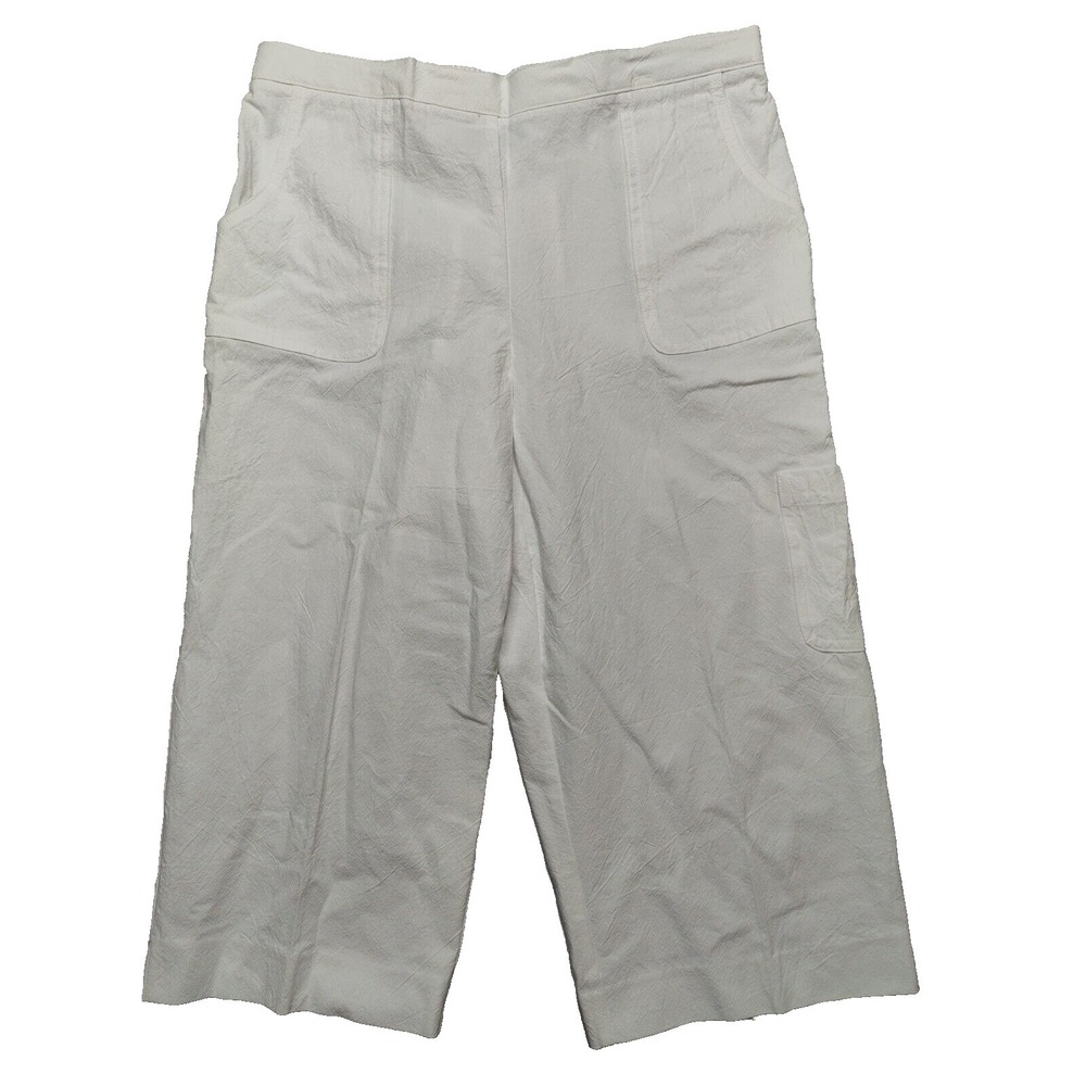 Alfred Dunner Island Hopping Womens‎ Petite 10P White Cotton Capri Pants NEW